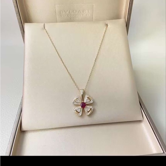 Bulgari Gold Necklace with Ruby and Diamond Accents - Picture 4 of 5